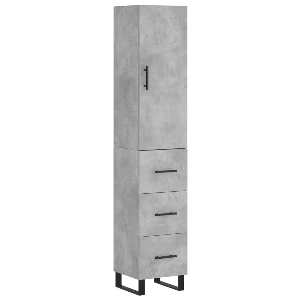 Visoka komoda siva betona 34,5x34x180 cm od konstruiranog drva
