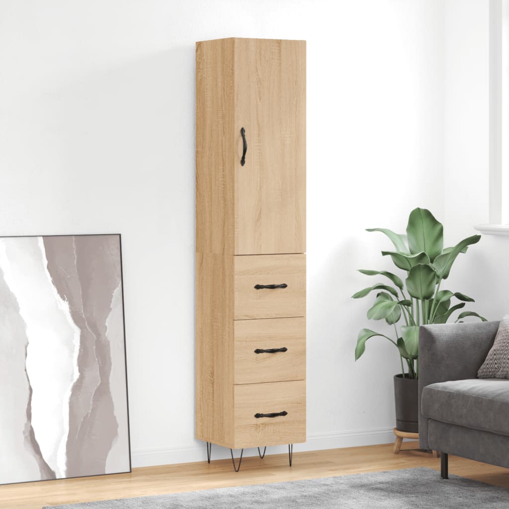 Visoka komoda hrasta sonome 34,5x34x180cm od konstruiranog drva