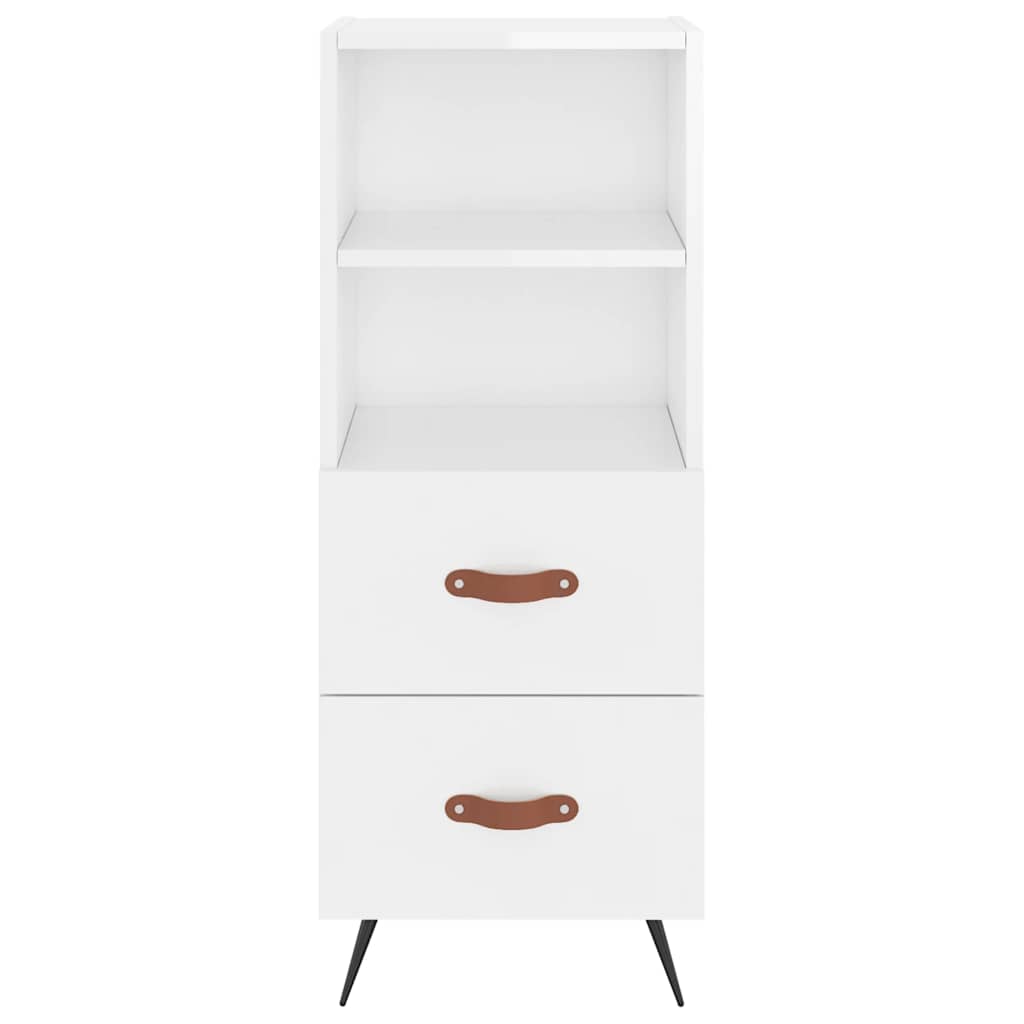 Visoka komoda sjajna bijela 34,5x34x180 cm konstruirano drvo