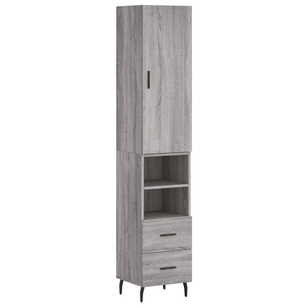 Visoka komoda siva sonome 34,5x34x180 cm od konstruiranog drva