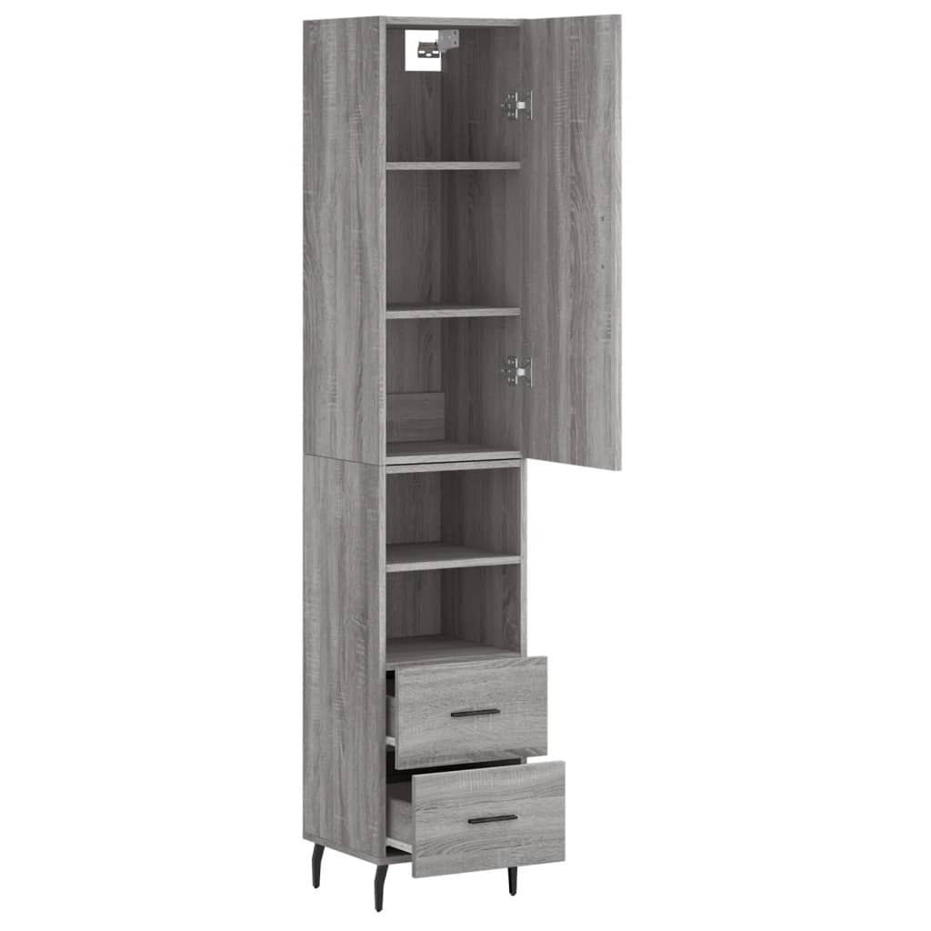 Visoka komoda siva sonome 34,5x34x180 cm od konstruiranog drva