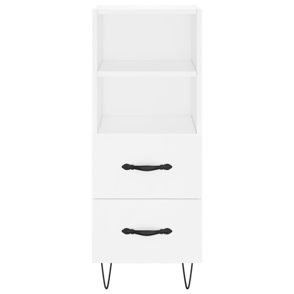 Visoka komoda bijeli 34,5x34x180 cm od konstruiranog drva