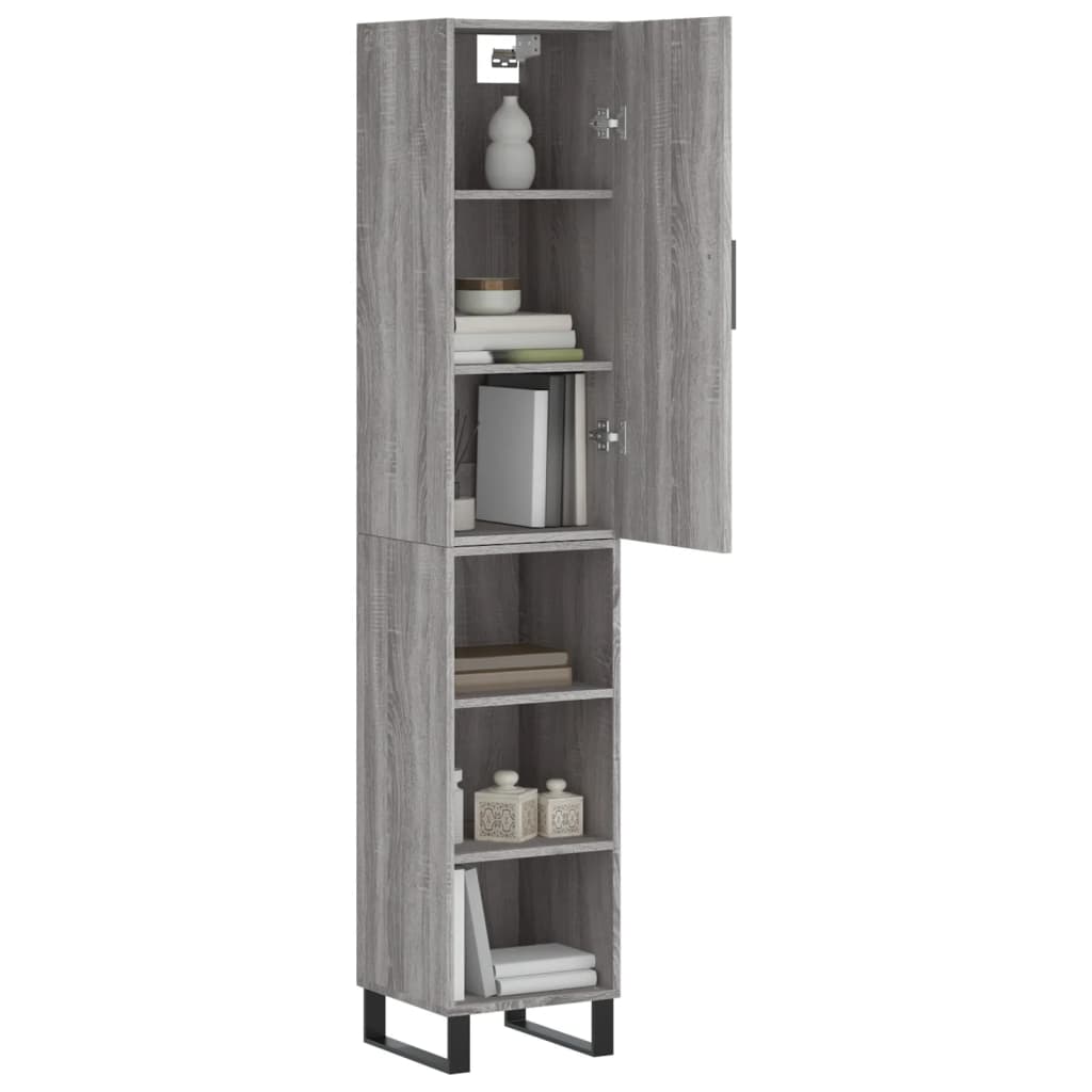 Visoka komoda siva sonome 34,5x34x180 cm od konstruiranog drva