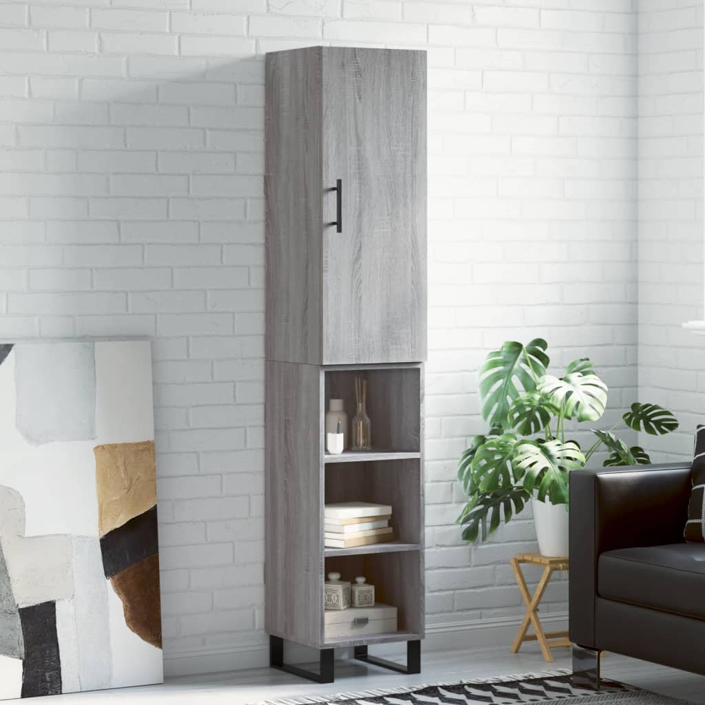 Visoka komoda siva sonome 34,5x34x180 cm od konstruiranog drva