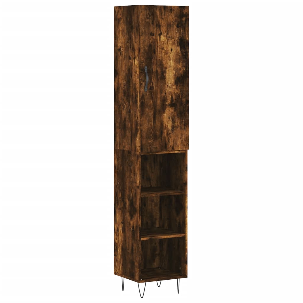 Visoka komoda dimljeni hrast 34,5x34x180cm konstruiranog drva