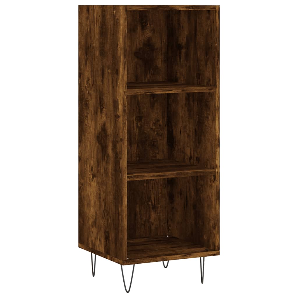 Visoka komoda dimljeni hrast 34,5x34x180cm konstruiranog drva