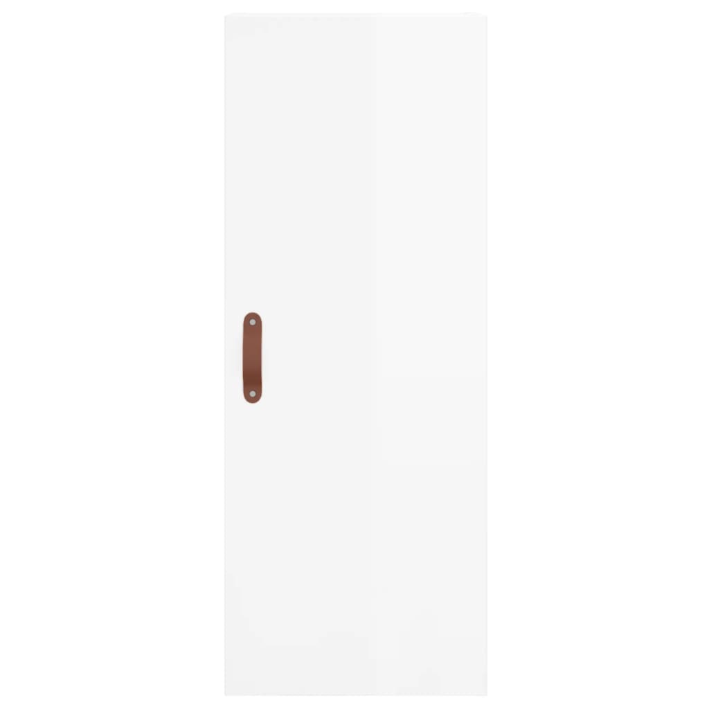 Visoka komoda sjajna bijela 34,5x34x180 cm konstruirano drvo