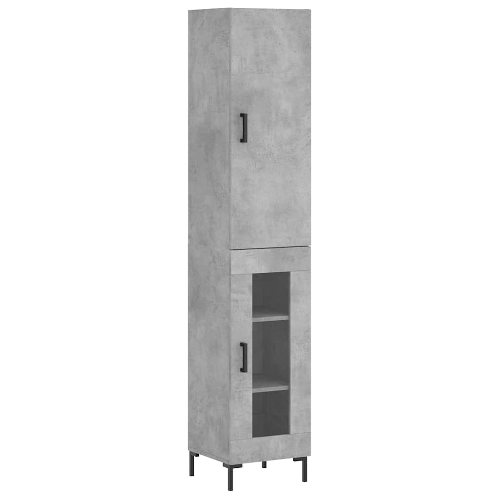 Visoka komoda siva betona 34,5x34x180 cm od konstruiranog drva