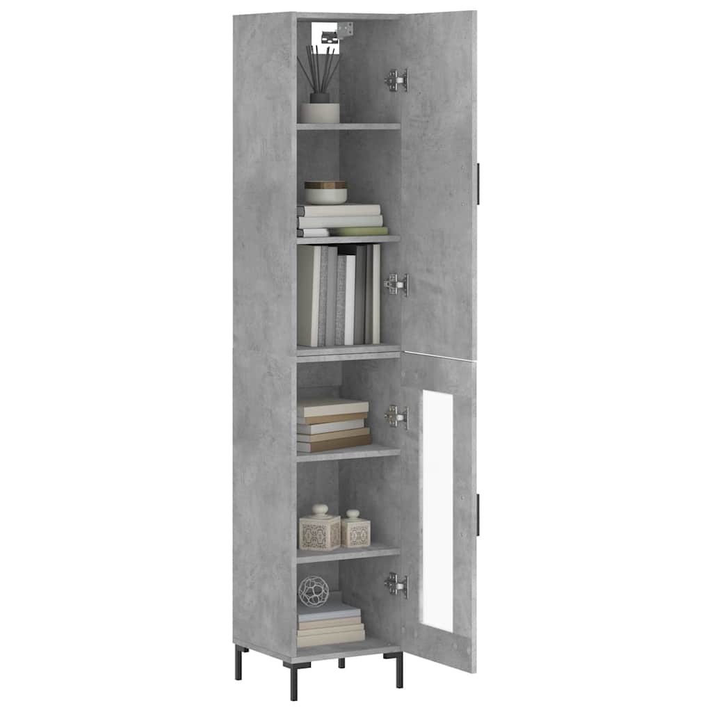 Visoka komoda siva betona 34,5x34x180 cm od konstruiranog drva