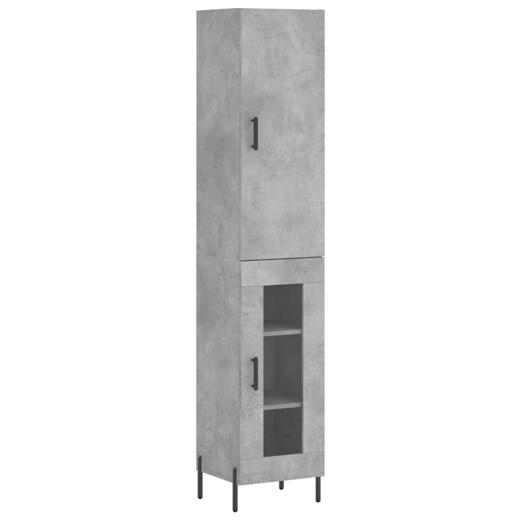 Visoka komoda siva betona 34,5x34x180 cm od konstruiranog drva