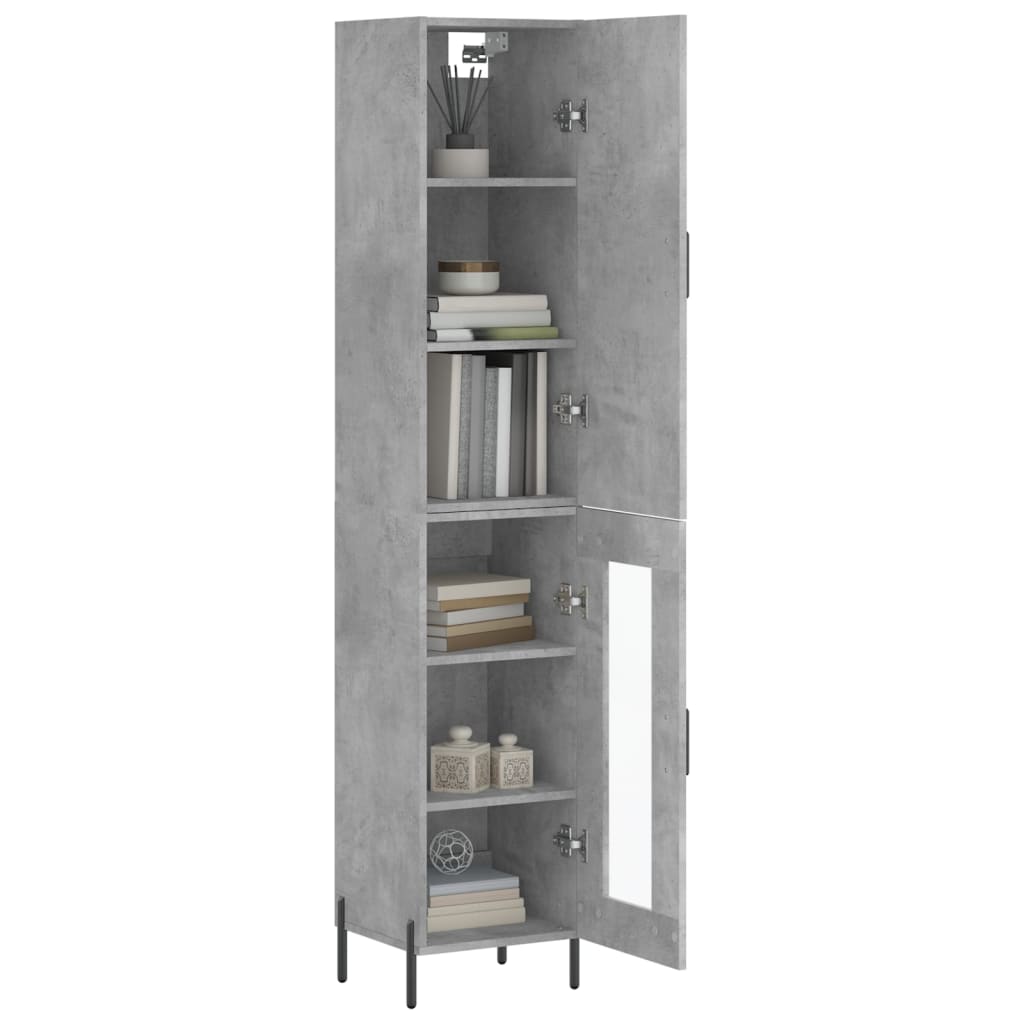 Visoka komoda siva betona 34,5x34x180 cm od konstruiranog drva