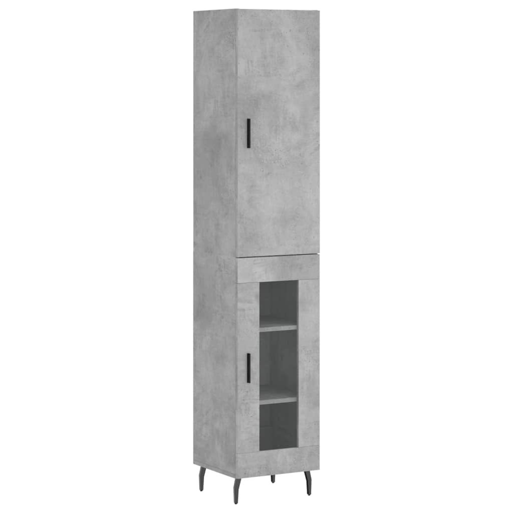 Visoka komoda siva betona 34,5x34x180 cm od konstruiranog drva