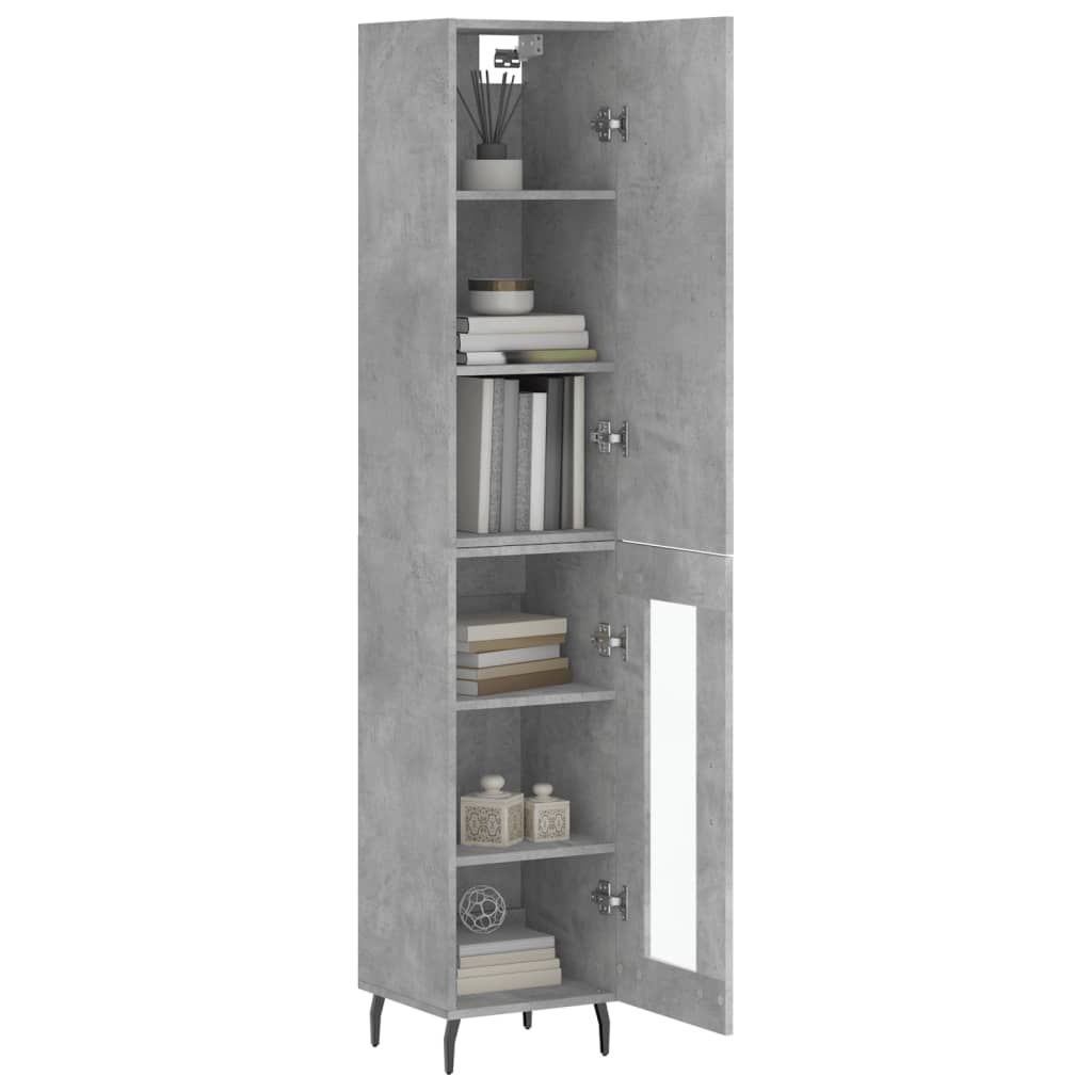 Visoka komoda siva betona 34,5x34x180 cm od konstruiranog drva