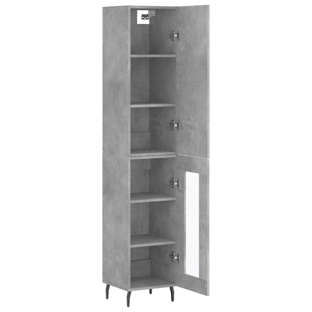 Visoka komoda siva betona 34,5x34x180 cm od konstruiranog drva