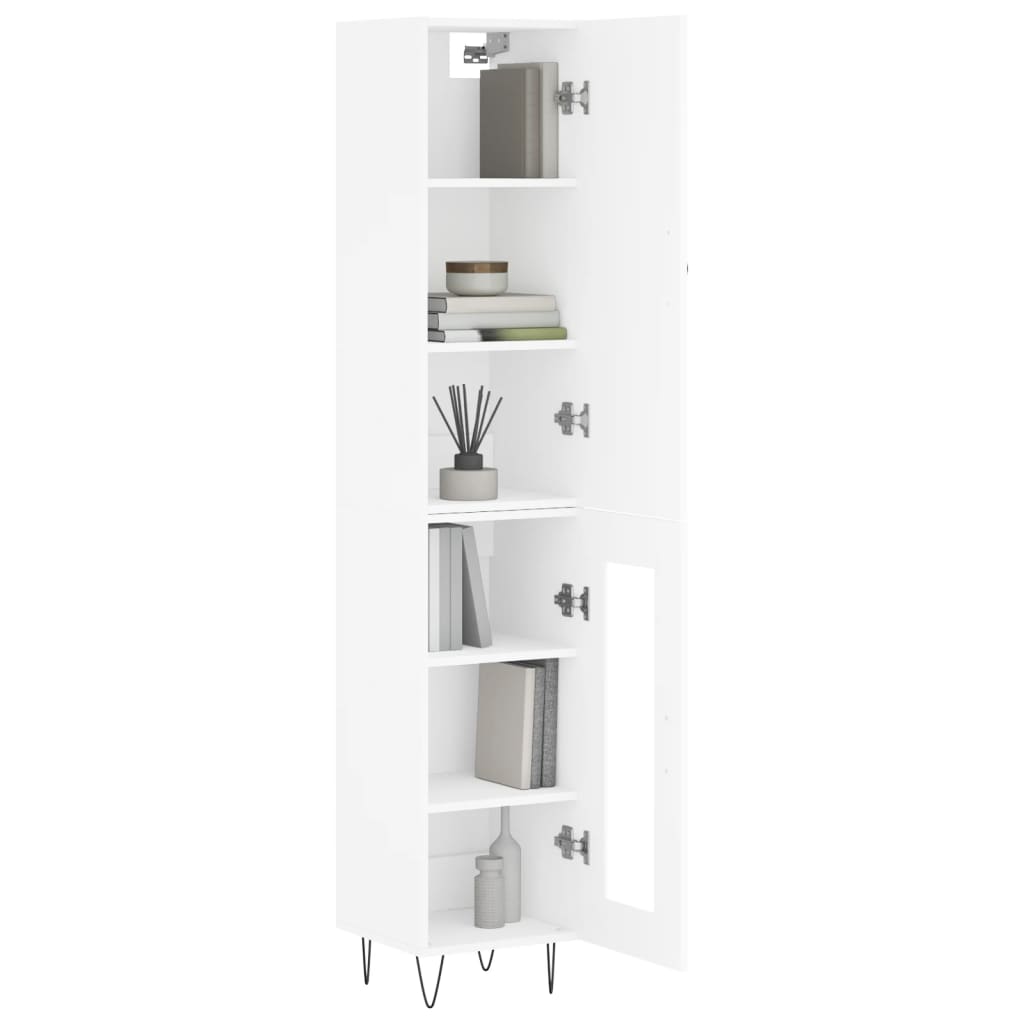 Visoka komoda bijeli 34,5x34x180 cm od konstruiranog drva