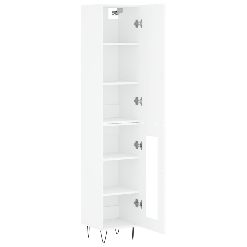 Visoka komoda bijeli 34,5x34x180 cm od konstruiranog drva