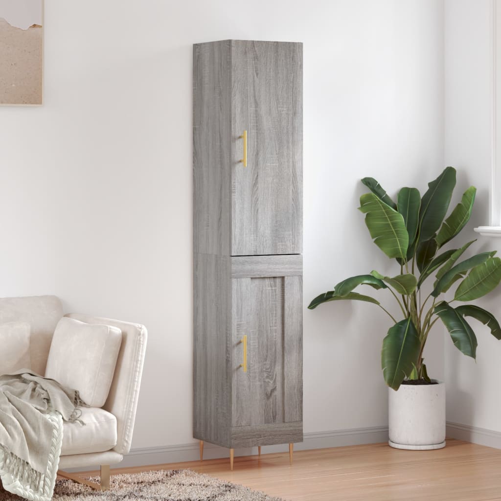 Visoka komoda siva sonome 34,5x34x180 cm od konstruiranog drva