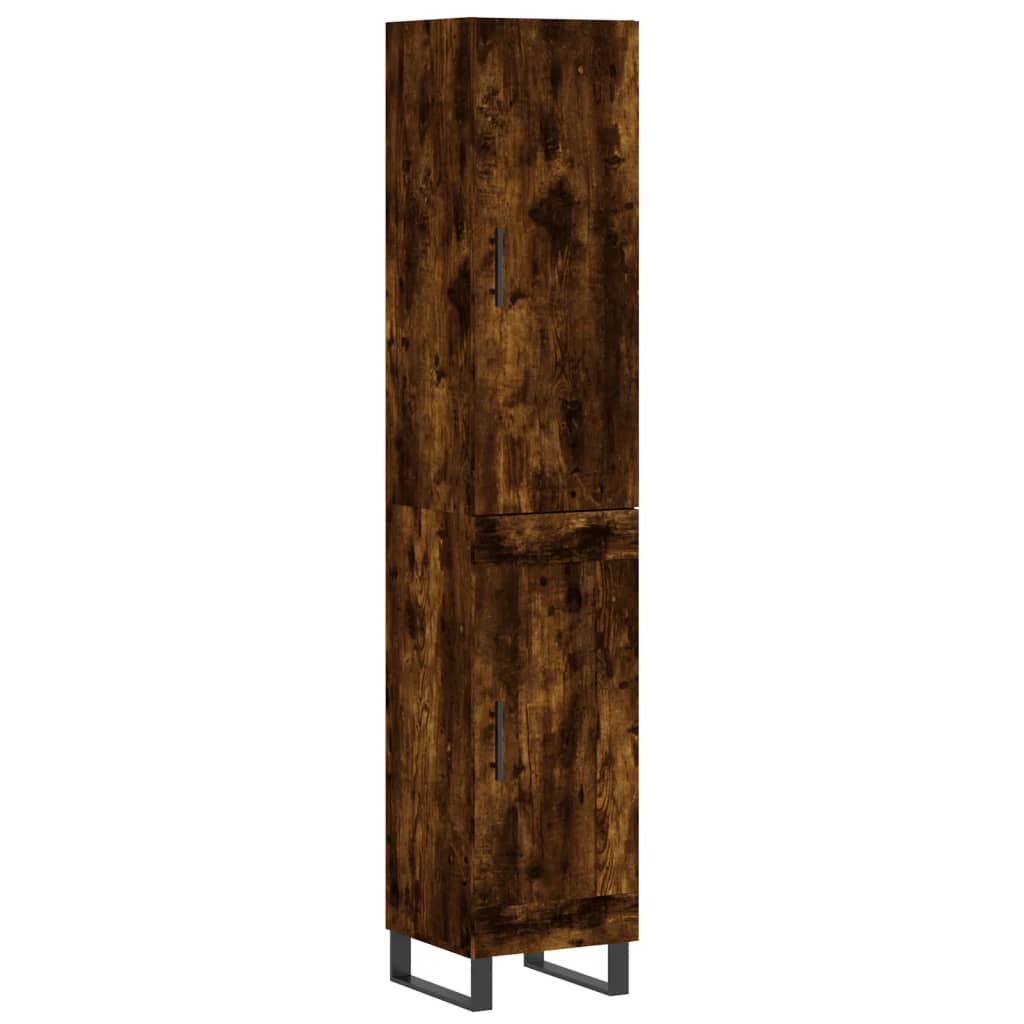 Visoka komoda dimljeni hrast 34,5x34x180cm konstruiranog drva