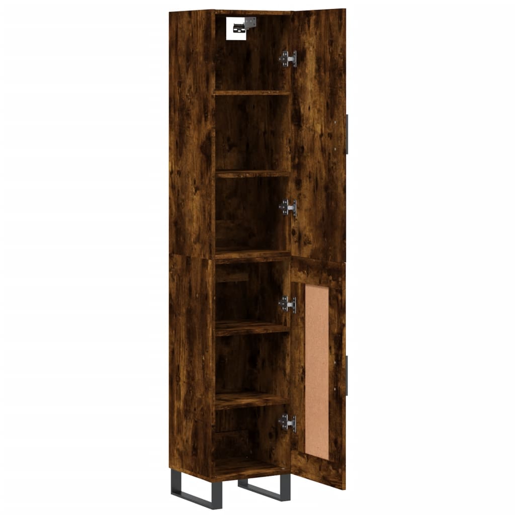 Visoka komoda dimljeni hrast 34,5x34x180cm konstruiranog drva