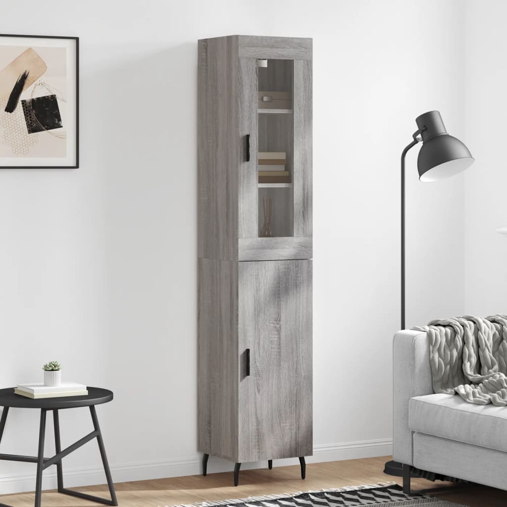 Visoka komoda siva sonome 34,5x34x180 cm od konstruiranog drva