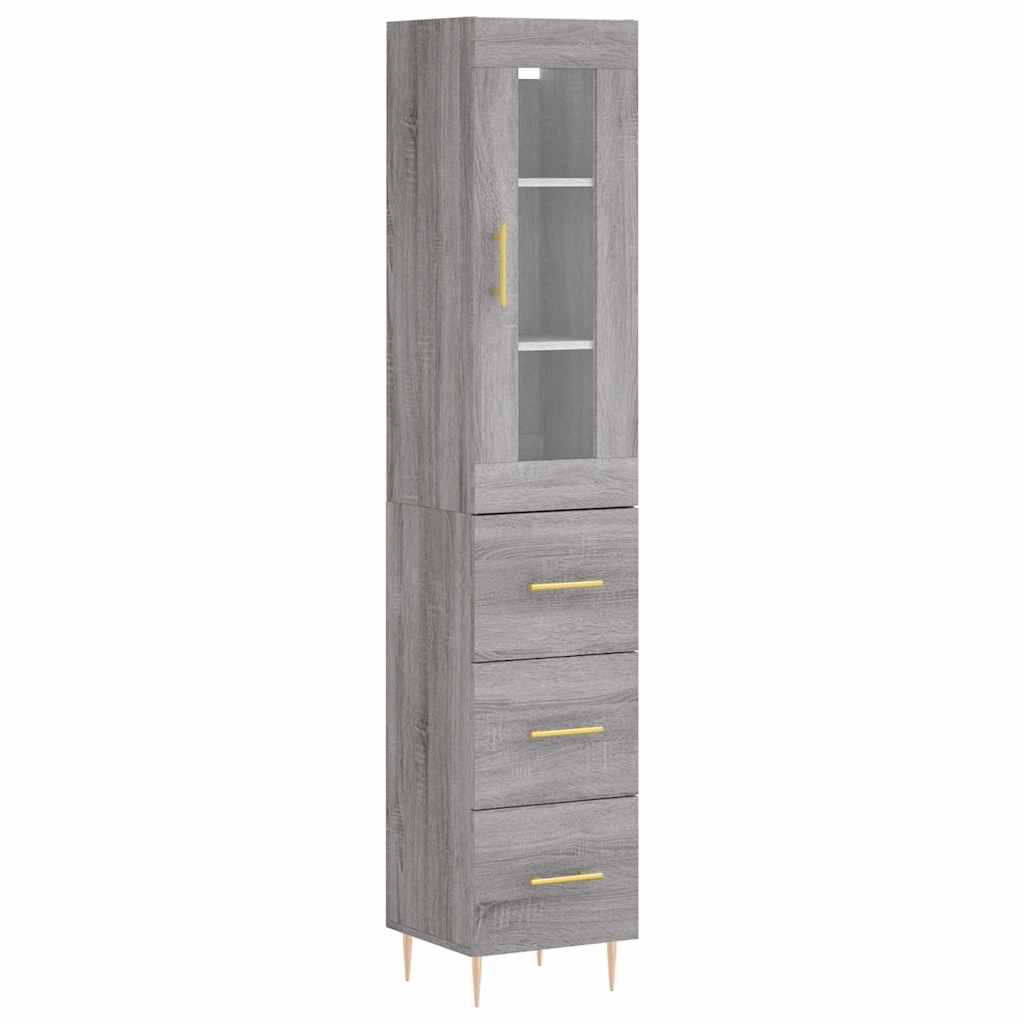 Visoka komoda siva sonome 34,5x34x180 cm od konstruiranog drva