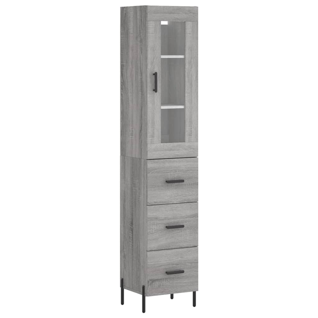 Visoka komoda siva sonome 34,5x34x180 cm od konstruiranog drva