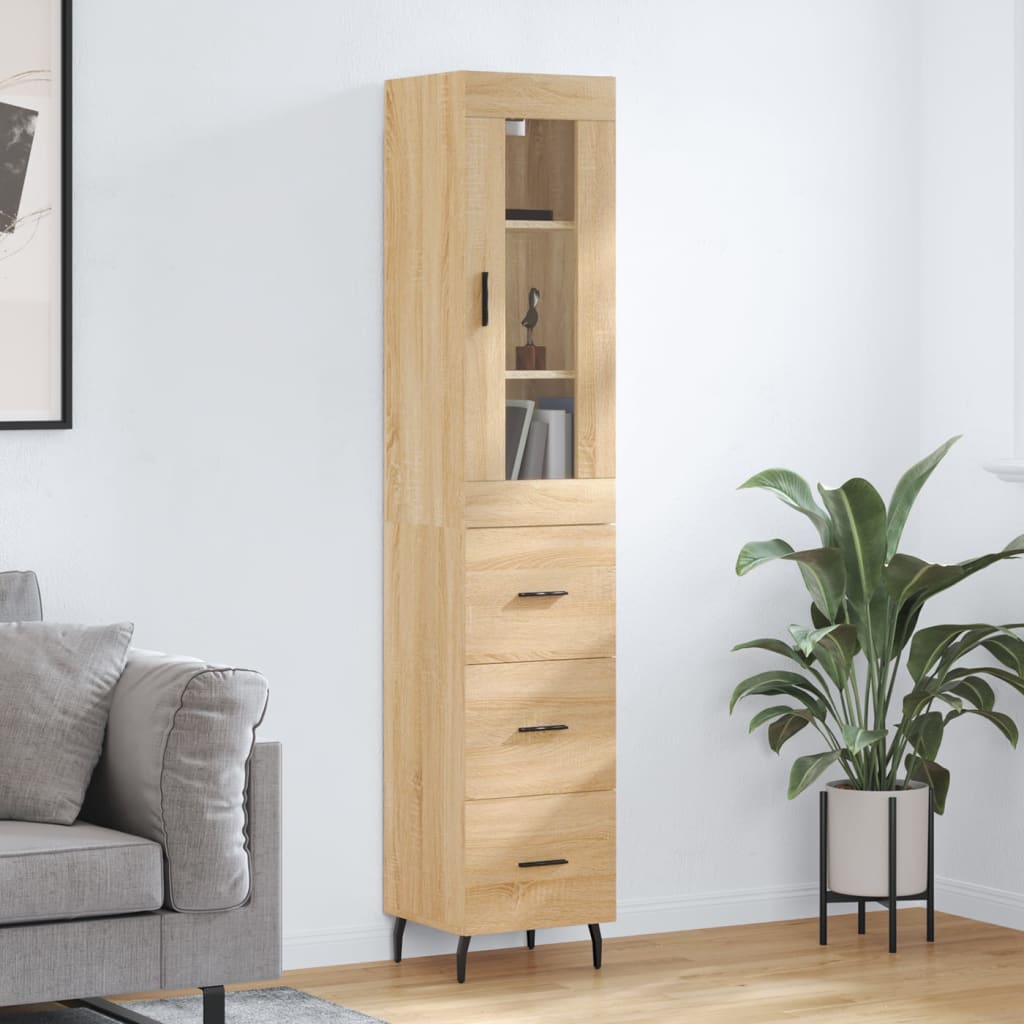 Visoka komoda hrasta sonome 34,5x34x180cm od konstruiranog drva