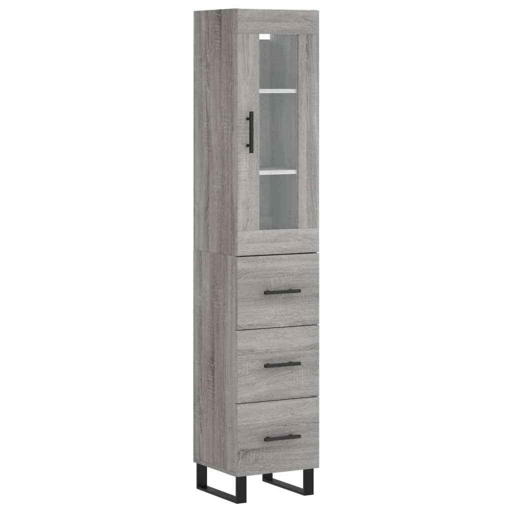 Visoka komoda siva sonome 34,5x34x180 cm od konstruiranog drva