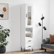 Visoka komoda bijeli 34,5x34x180 cm od konstruiranog drva