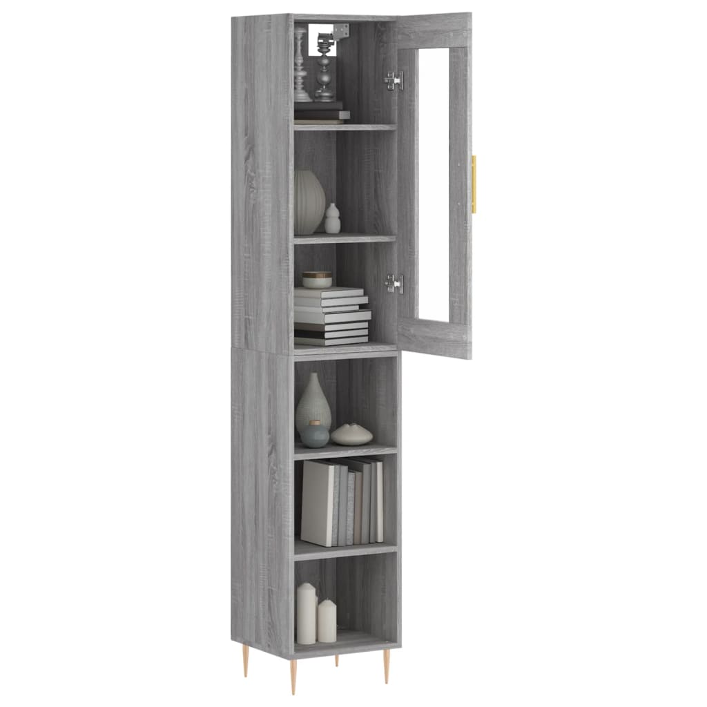 Visoka komoda siva sonome 34,5x34x180 cm od konstruiranog drva