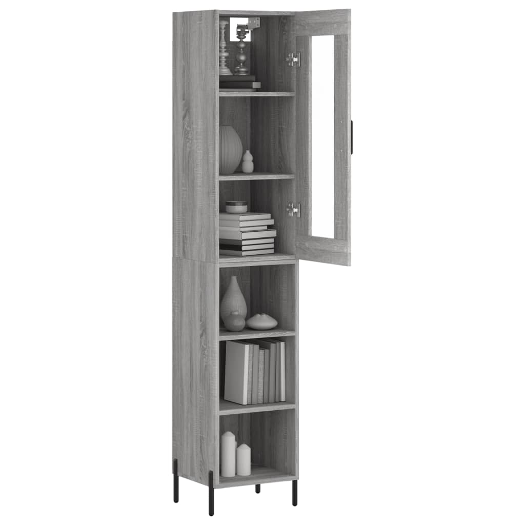 Visoka komoda siva sonome 34,5x34x180 cm od konstruiranog drva
