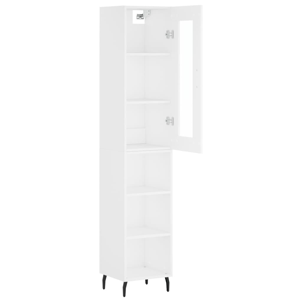 Visoka komoda bijeli 34,5x34x180 cm od konstruiranog drva