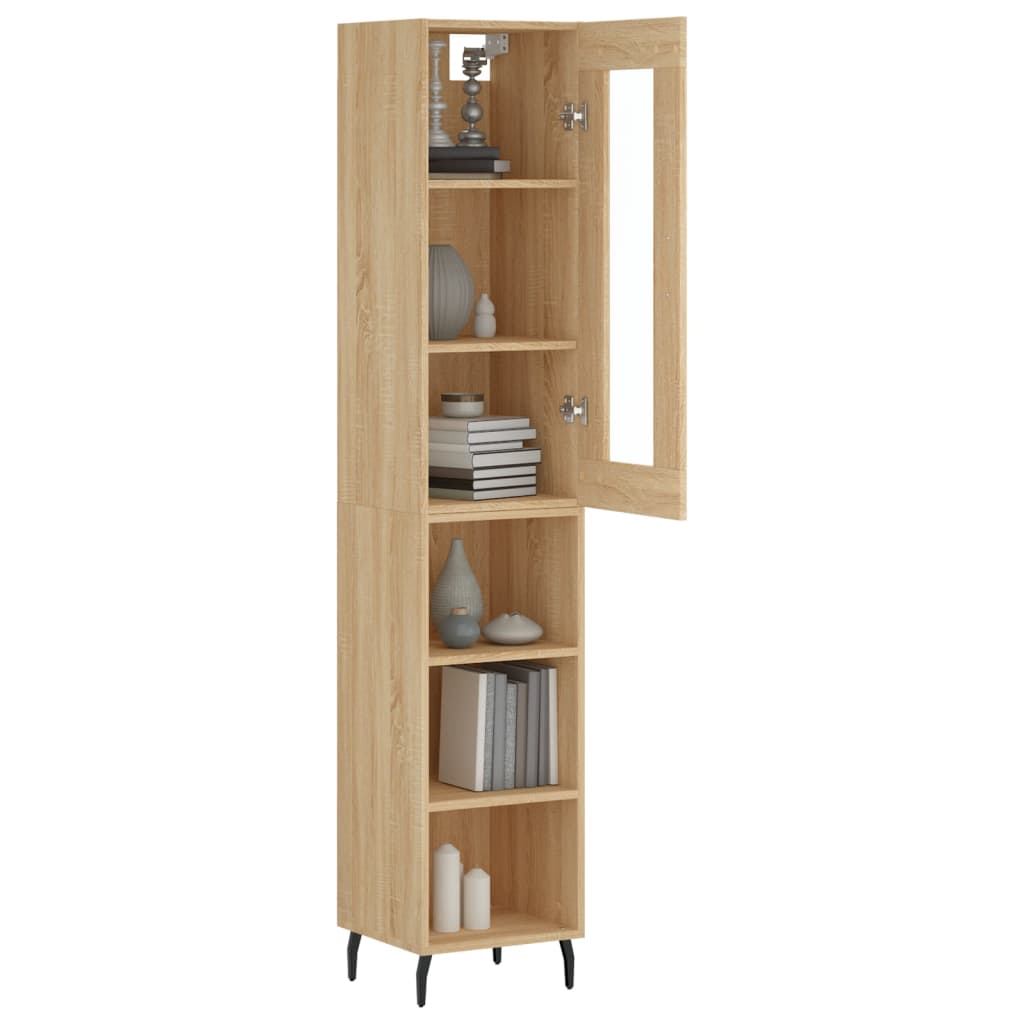 Visoka komoda hrasta sonome 34,5x34x180cm od konstruiranog drva