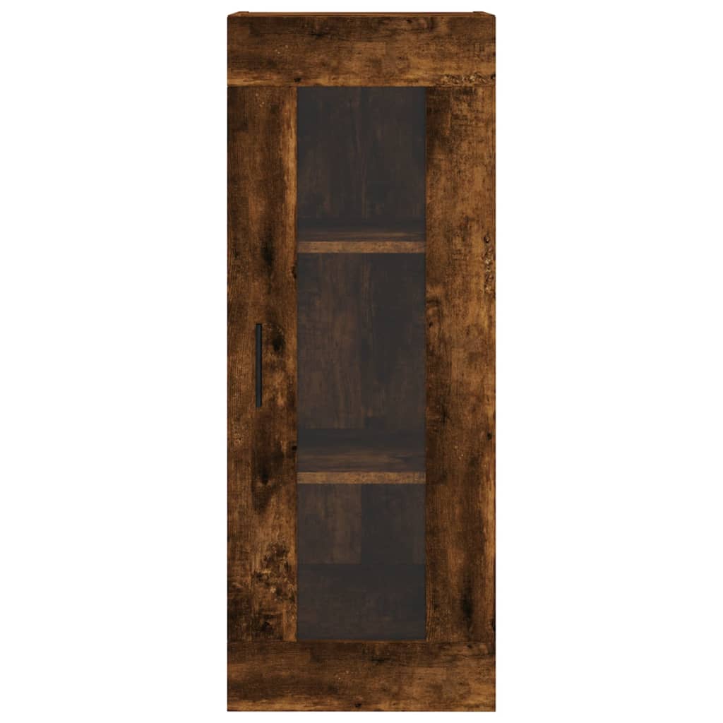 Visoka komoda dimljeni hrast 34,5x34x180cm konstruiranog drva