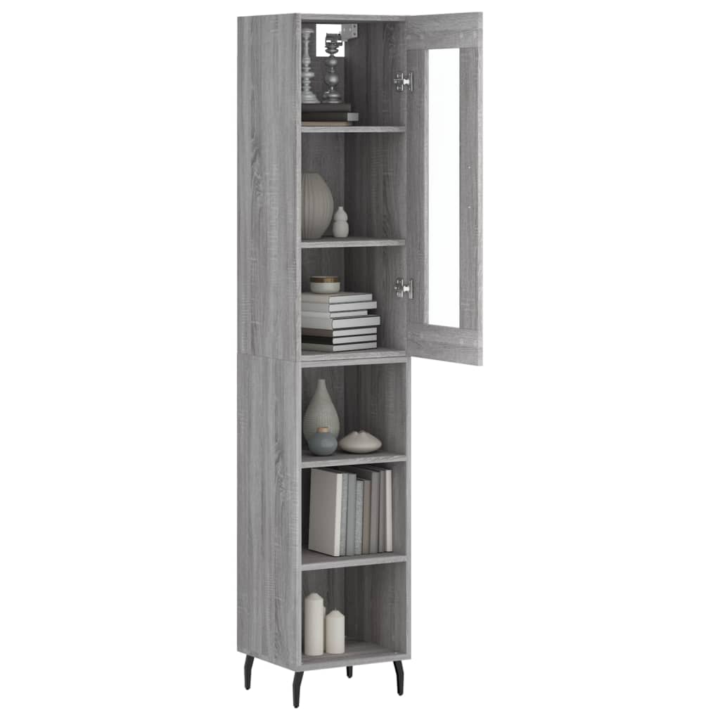 Visoka komoda siva sonome 34,5x34x180 cm od konstruiranog drva