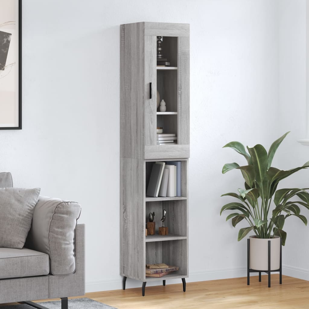 Visoka komoda siva sonome 34,5x34x180 cm od konstruiranog drva