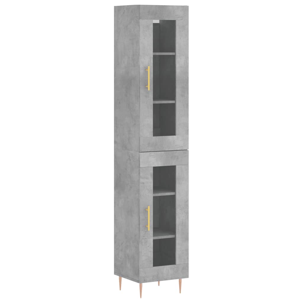 Visoka komoda siva betona 34,5x34x180 cm od konstruiranog drva