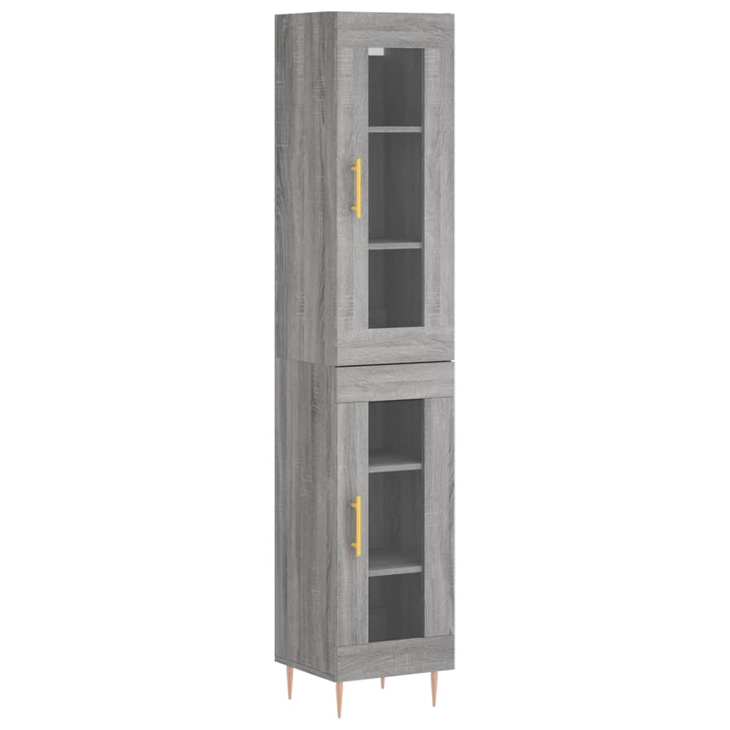 Visoka komoda siva sonome 34,5x34x180 cm od konstruiranog drva