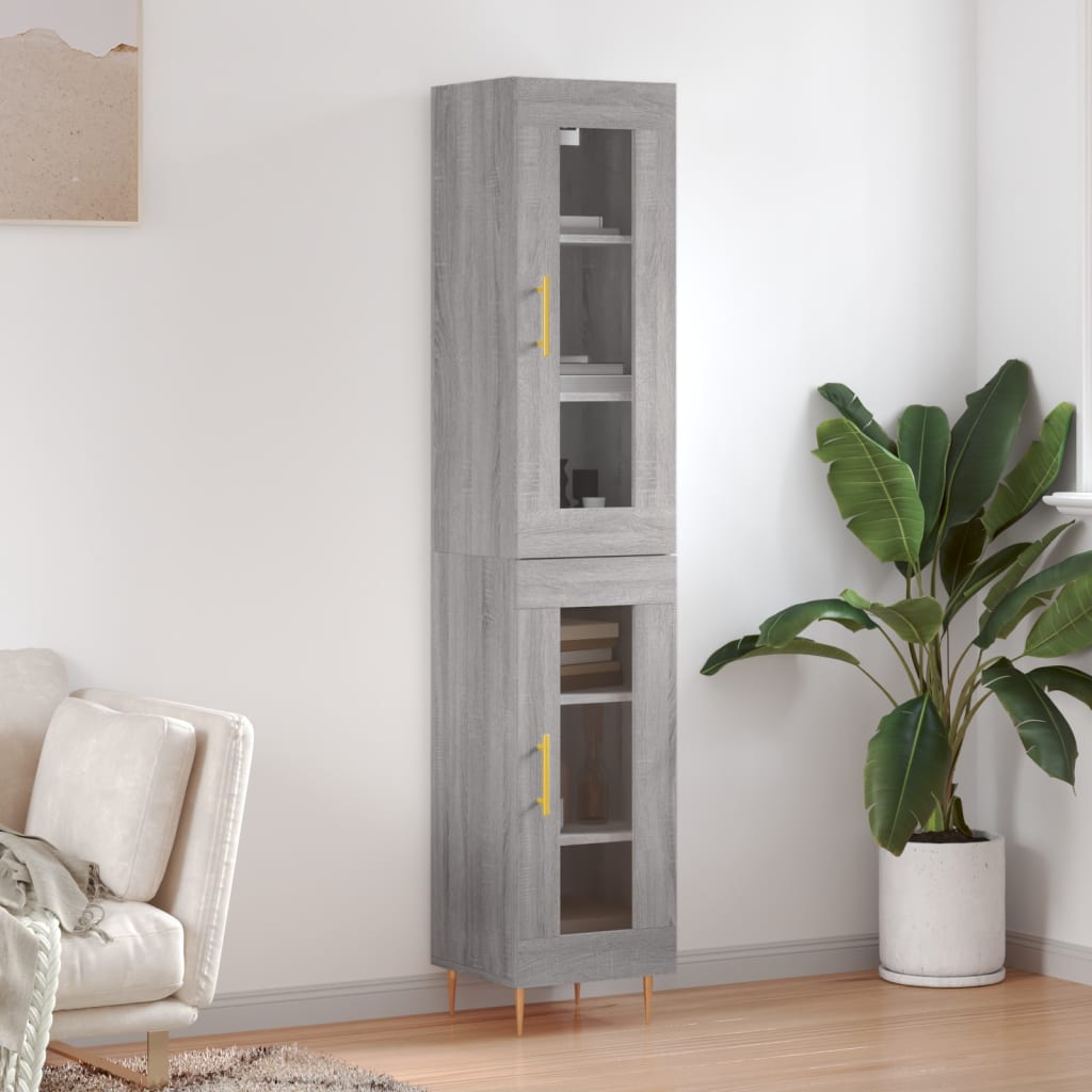 Visoka komoda siva sonome 34,5x34x180 cm od konstruiranog drva