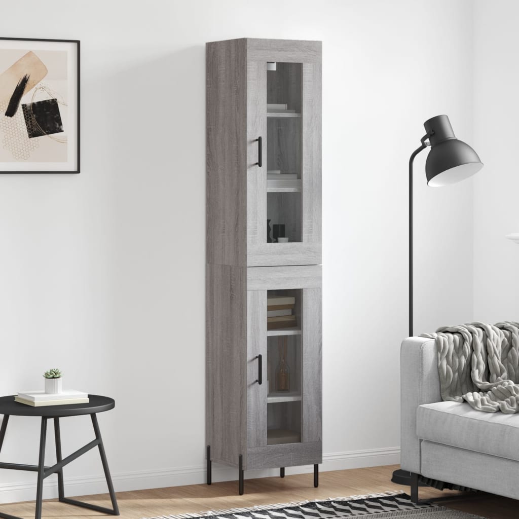 Visoka komoda siva sonome 34,5x34x180 cm od konstruiranog drva