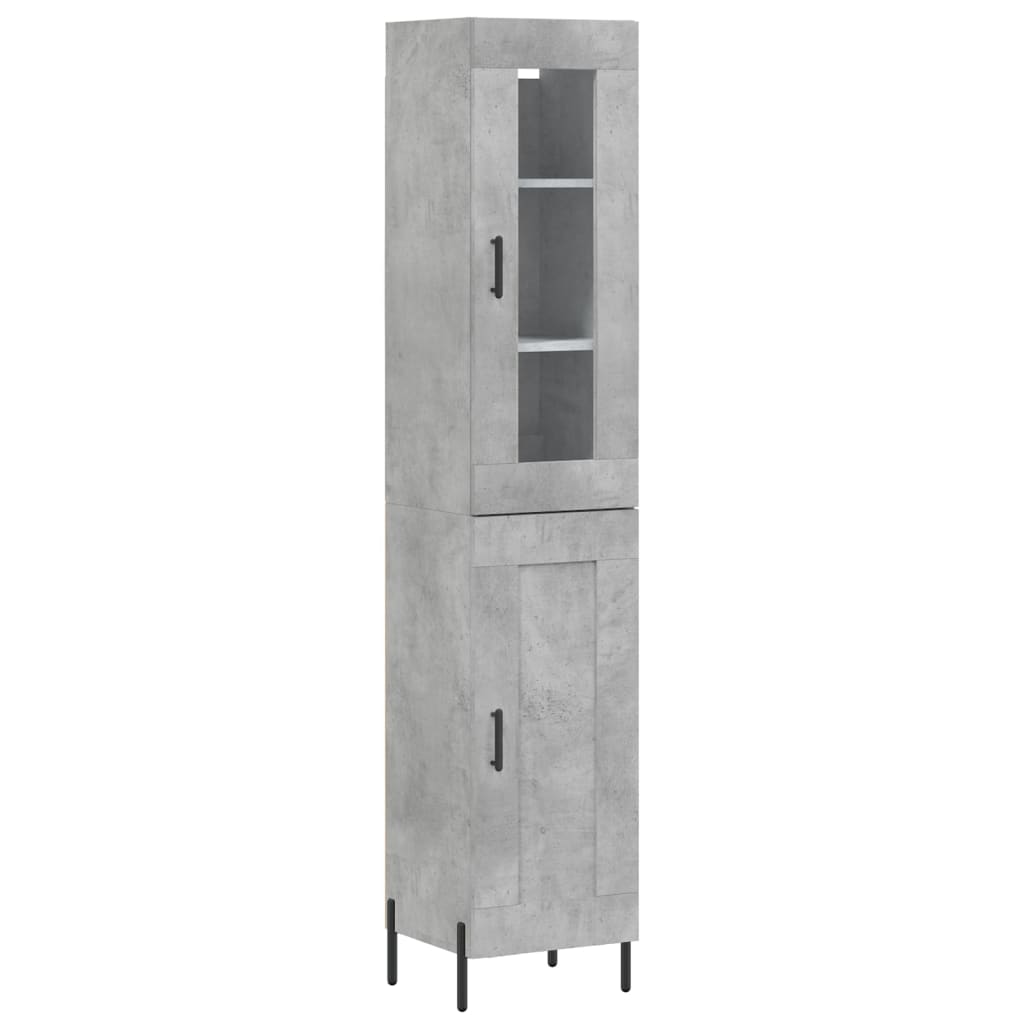 Visoka komoda siva betona 34,5x34x180 cm od konstruiranog drva