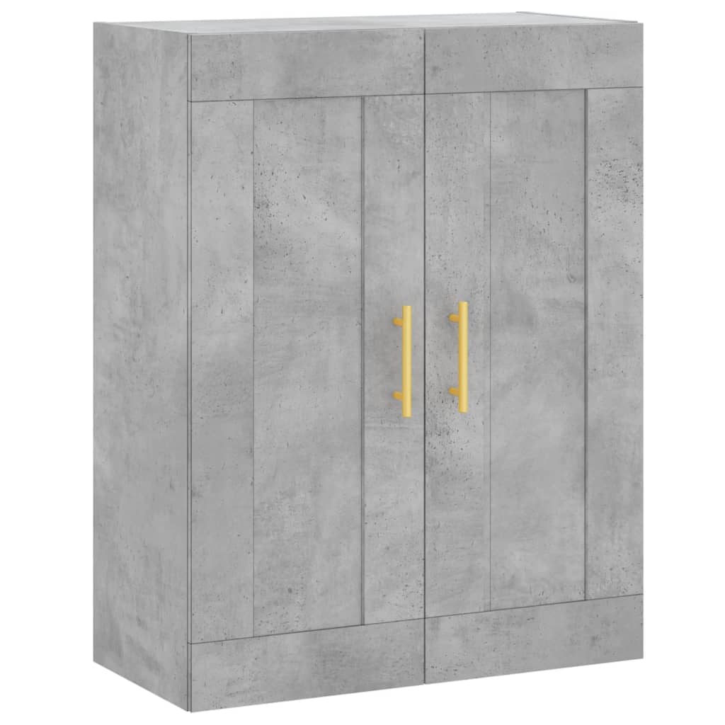 Visoka komoda siva betona 69,5x34x180 cm od konstruiranog drva
