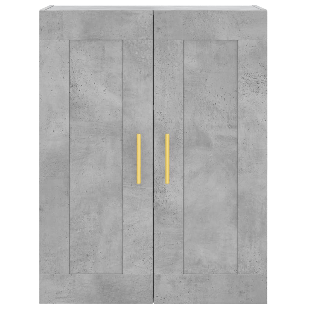 Visoka komoda siva betona 69,5x34x180 cm od konstruiranog drva