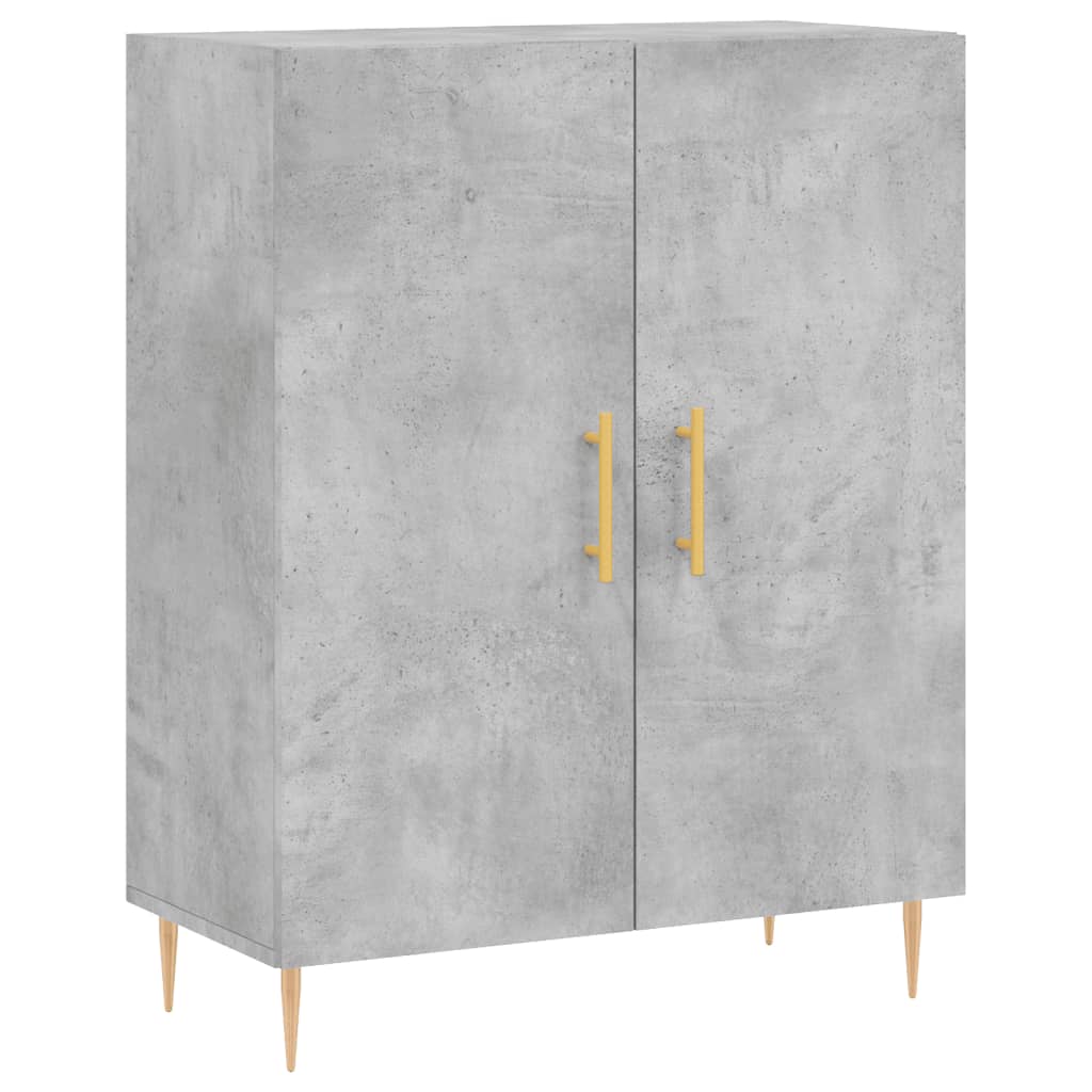Visoka komoda siva betona 69,5x34x180 cm od konstruiranog drva