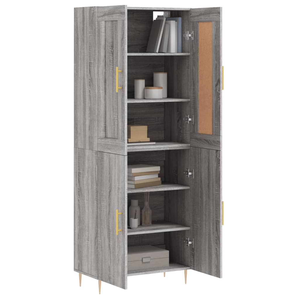 Visoka komoda siva sonome 69,5x34x180 cm od konstruiranog drva