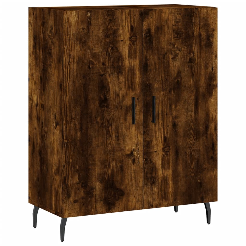 Visoka komoda dimljeni hrast 69,5x34x180 cm konstruiranog drva