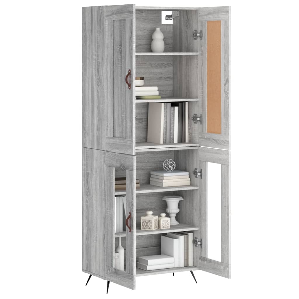 Visoka komoda siva sonome 69,5x34x180 cm od konstruiranog drva