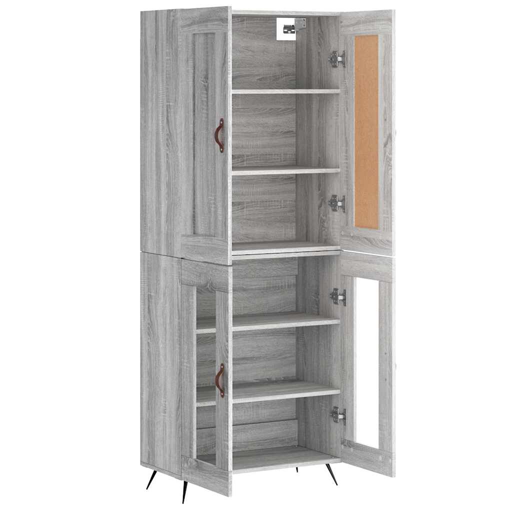 Visoka komoda siva sonome 69,5x34x180 cm od konstruiranog drva