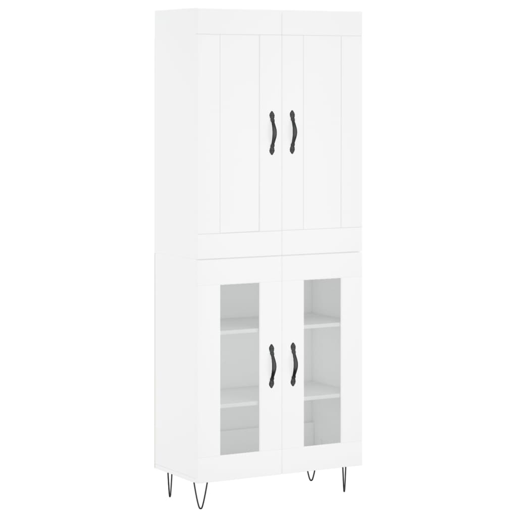 Visoka komoda bijela 69,5x34x180 cm konstruirano drvo