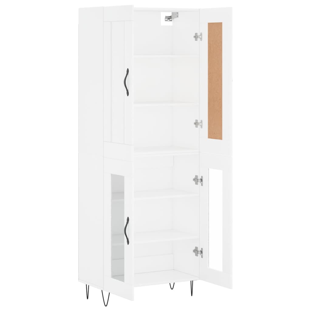 Visoka komoda bijela 69,5x34x180 cm konstruirano drvo